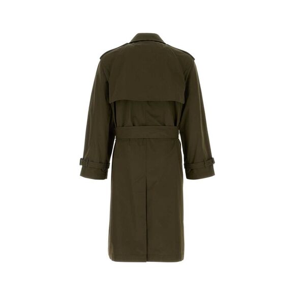 Burberry Men Olive Green Cotton Trench Coat - Picture 2 of 2